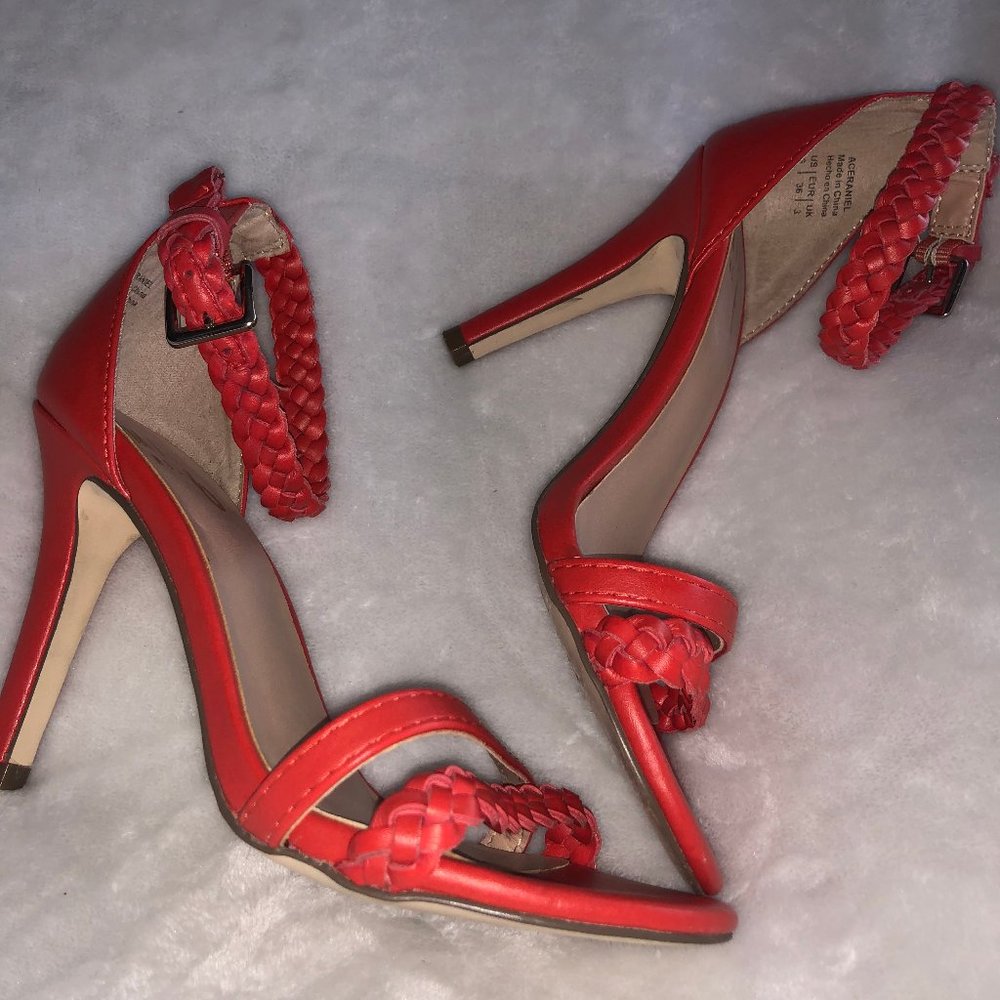 Mix No. 6 Orange Pump with Braided Ankle Strap